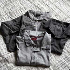 Set of 4 - Men's Gray Polo Shirts, Size M
